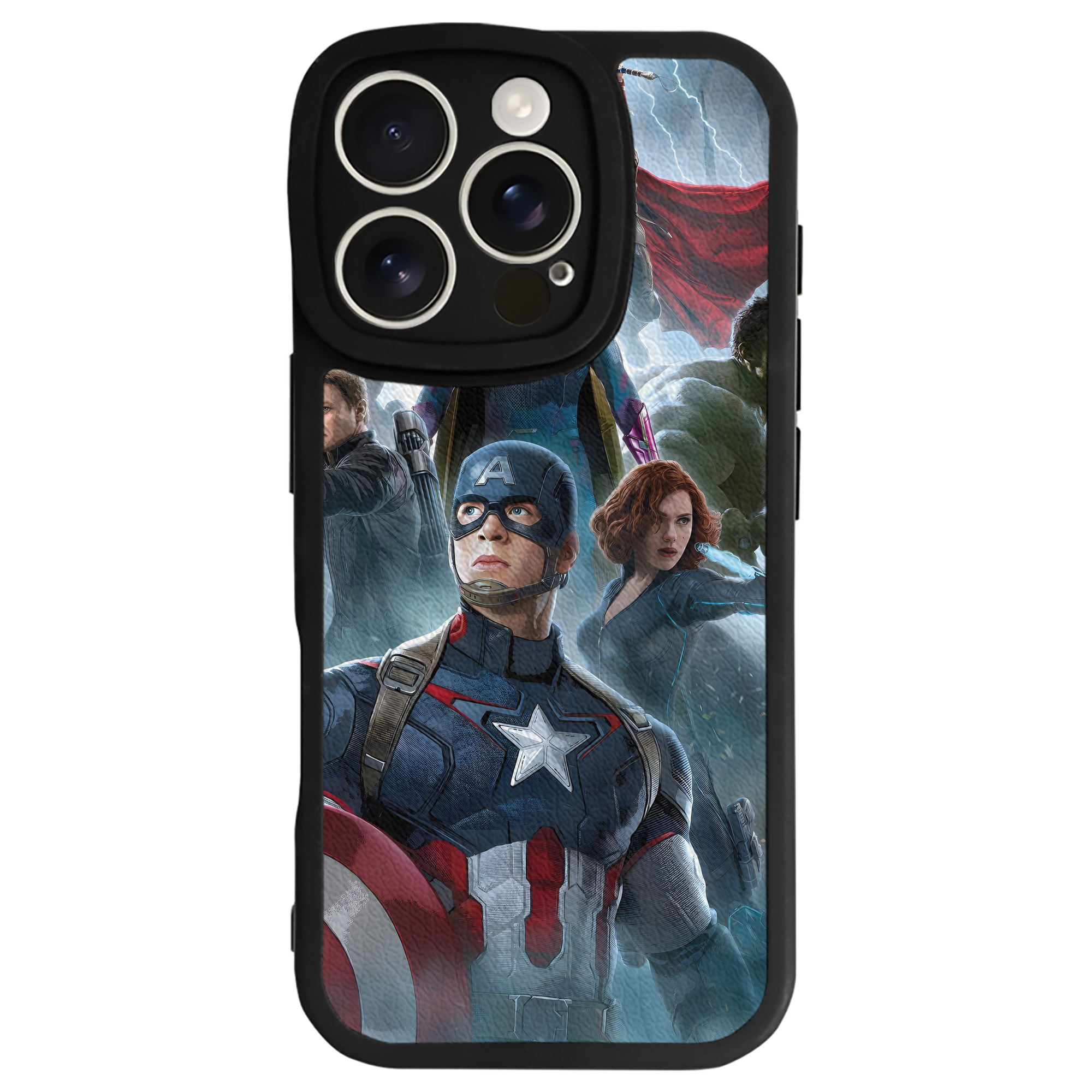 （画像用） アベンジャーズ The Avengers 【iPhone 16シリーズ対応】シリコンスマホケース（レザー調） 材質：シリコン